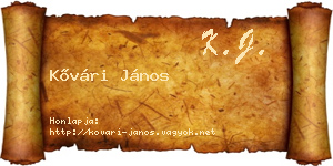 Kővári János névjegykártya
